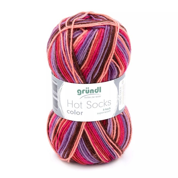Gründl Wolle Hot Socks Color 50 g beere mix