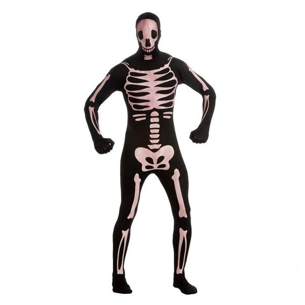 Kostüm 2nd Skin Skeleton schwarz-weiß S 137-152 cm