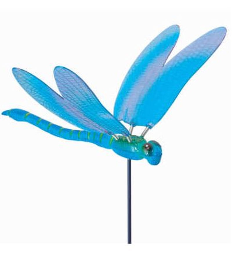 Wobbler Gartenstab Blumenstab klassische Libelle blau
