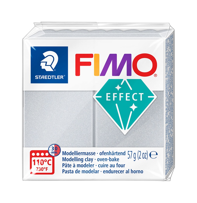 Modelliermasse Fimo Effect Silber Pearl