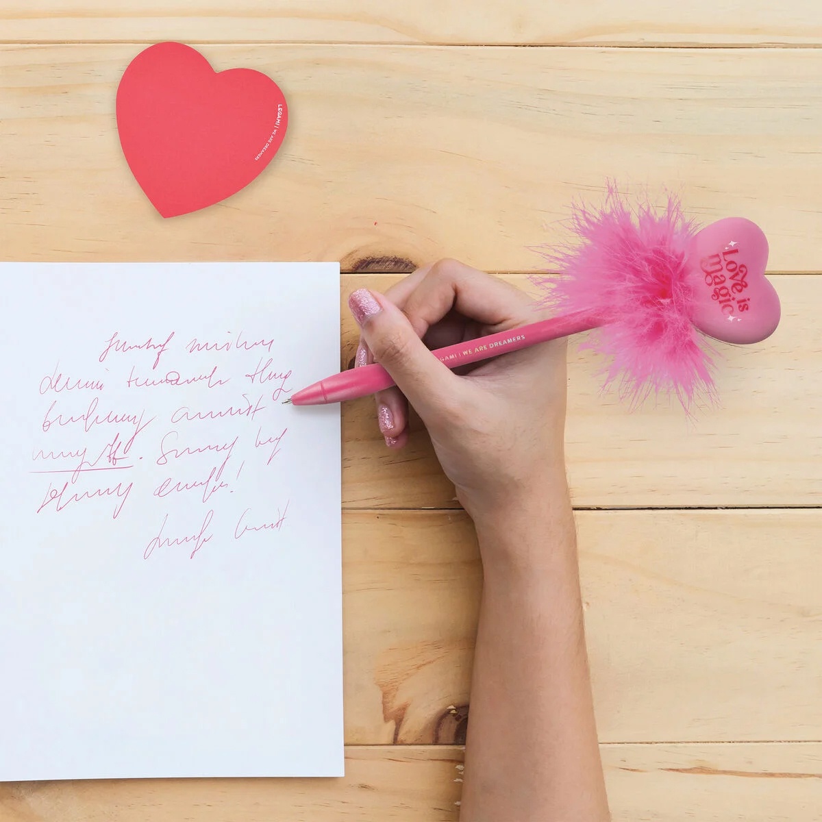 Leuchtender Kugelschreiber - Writing is Magic Herz Love