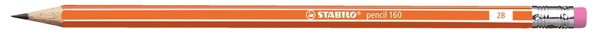 Stabilo Bleistift orange mit Radierer pencil 160 2B