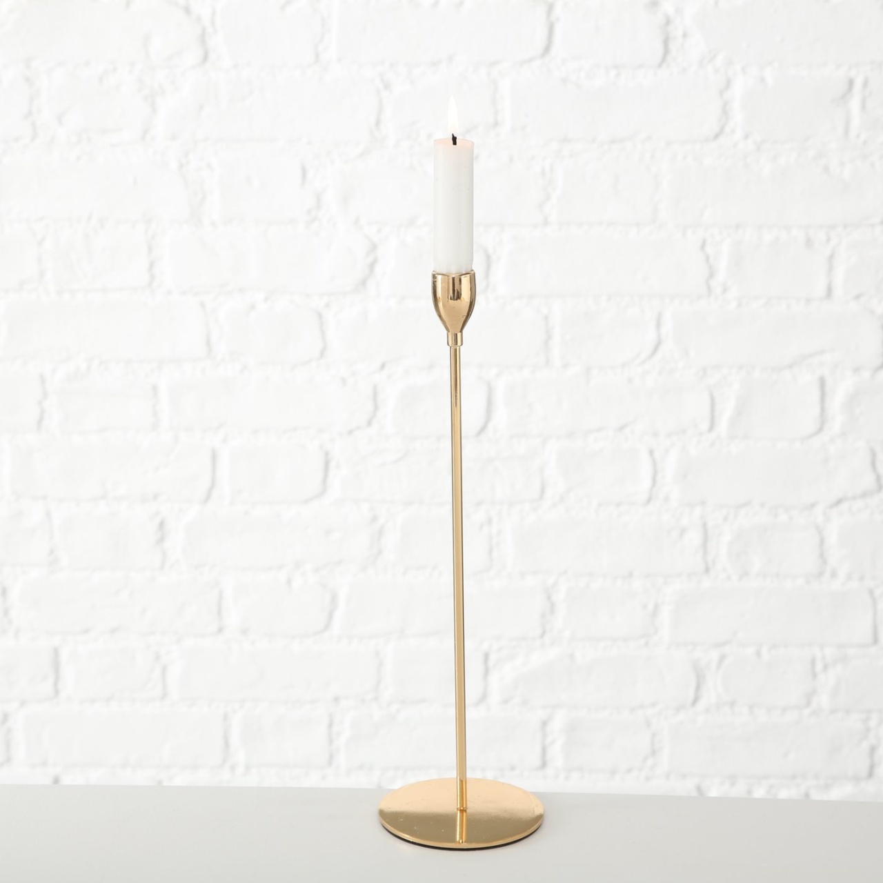 Boltze Kerzenleuchter Kerzenhalter , Eisen, gold, H 33 cm
