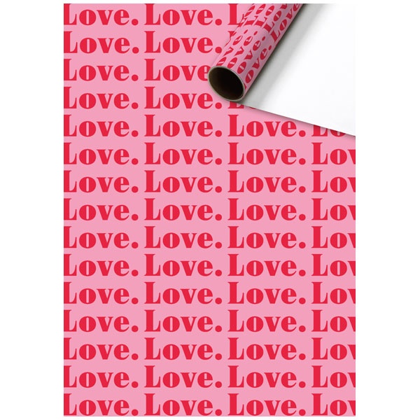 Geschenkpapier Amade mit Schriftzug Love 200 x 70 cm