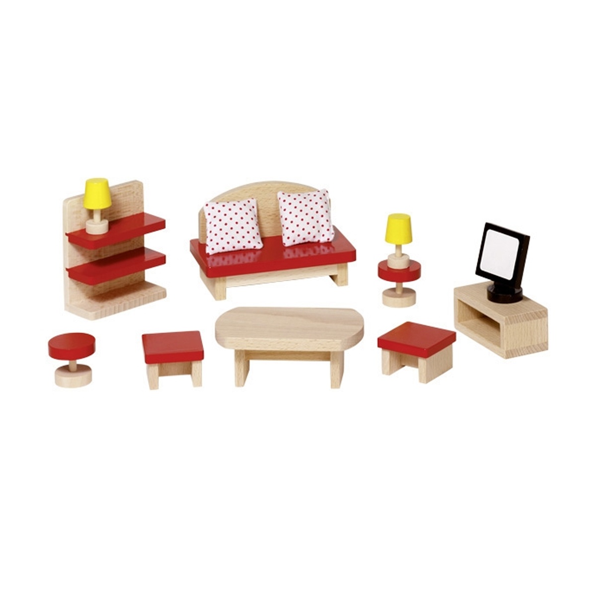 Puppenmöbel Wohnzimmer aus Holz