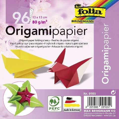 Folia Faltblätter aus Origamipapier 96 Blatt 13 x 13 cm
