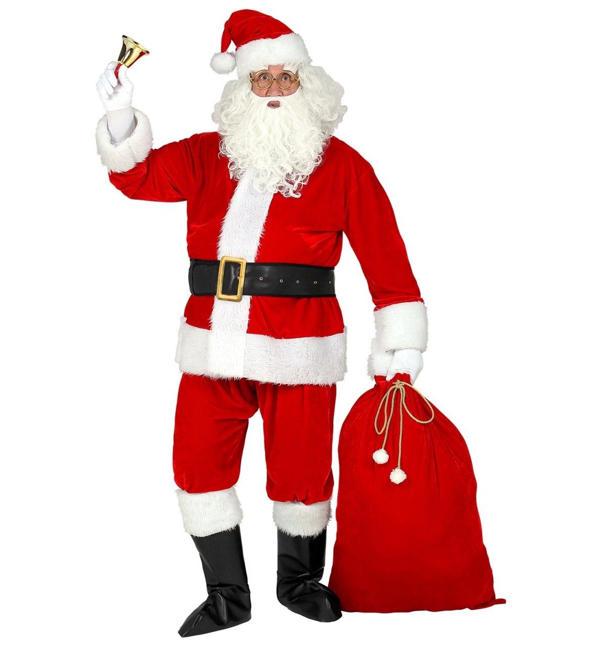 Kostüm Weihnachtsmann Santa XL mit Bart, Sack.....