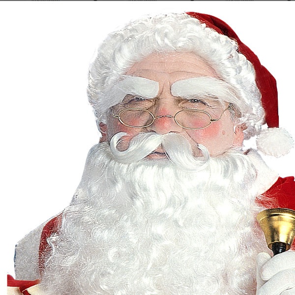 Weihnachtsmann Perücke mit Bart und Augenbrauen