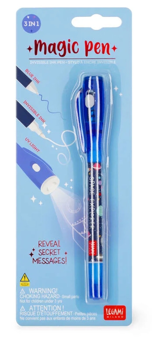 Stift mit Unsichtbarer Tinte & UV Licht - Magic Pen Space