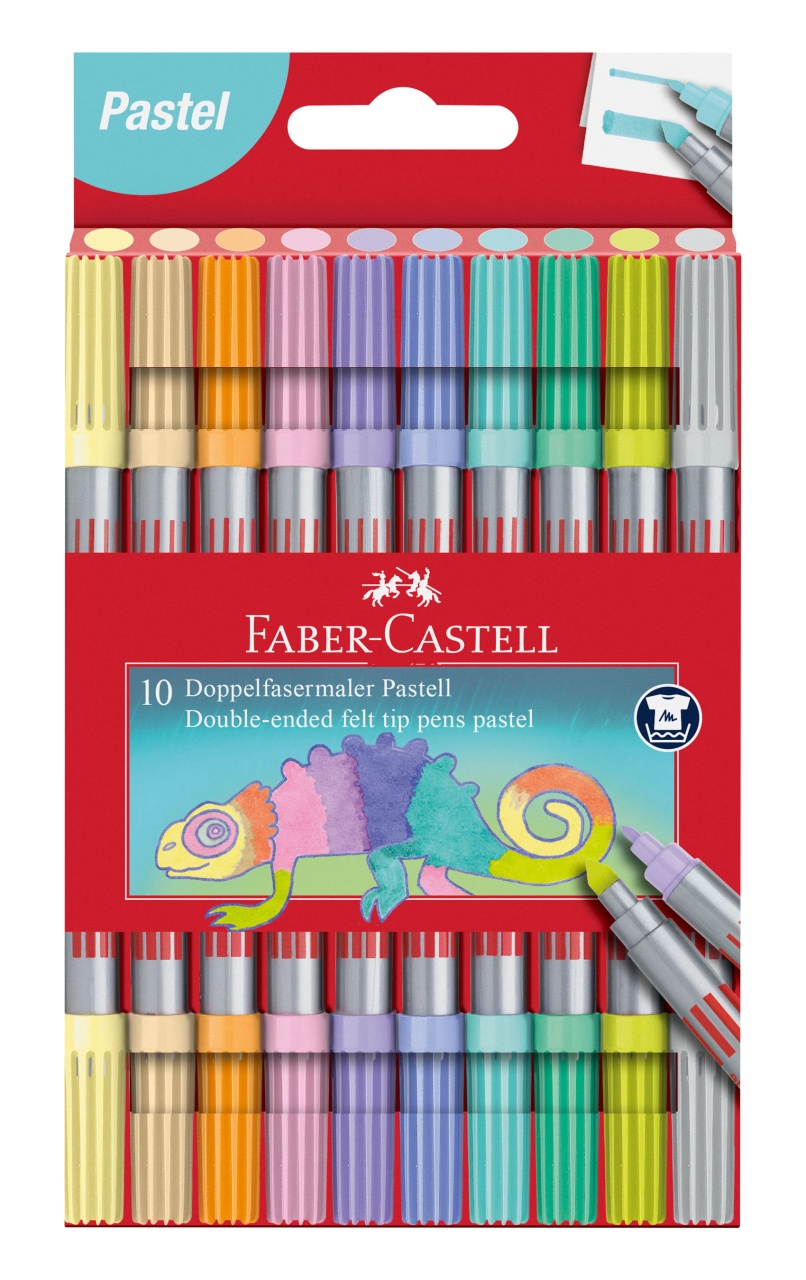 Faber-Castell Filzstifte Pastell Doppelfasermaler 10er Etui