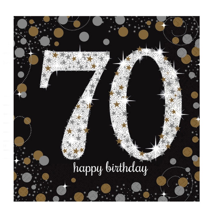 Servietten 70. Happy Birthday 33x33