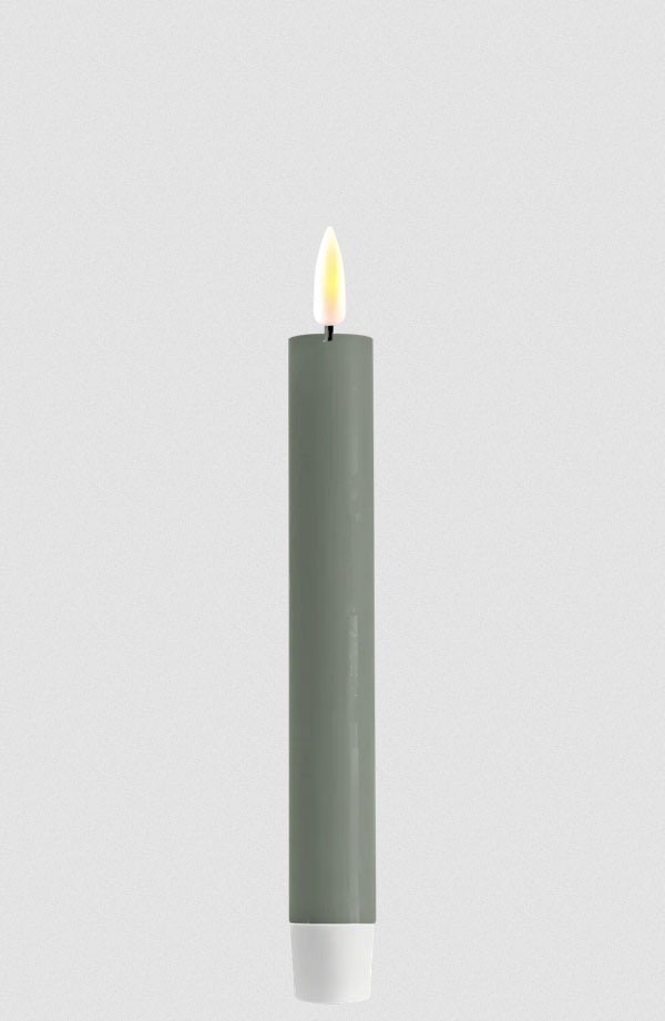 LED Kerze Salbei Green Stabkerze 2 Stück 15 cm Deluxe