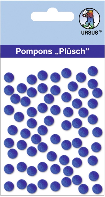 Pompons Plüsch Ø 7mm blau
