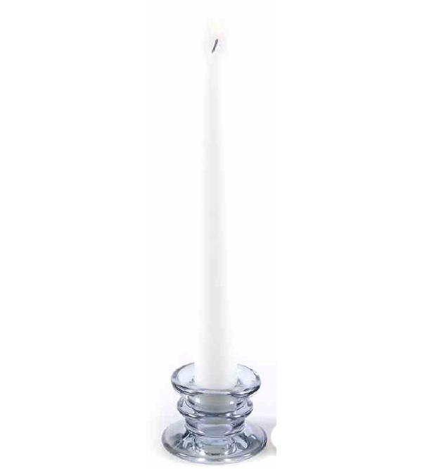 Kerzenhalter für Stabkerze Glas grau Durchmesser 4 cm
