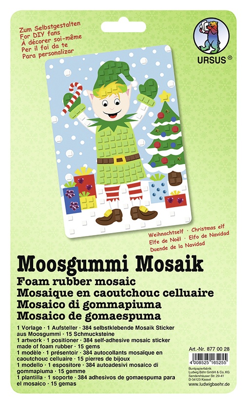 Moosgummi Mosaik Weihnachtself