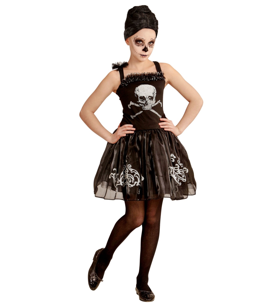 Kostüm Skullerina Halloween-Kleid Gr. 140