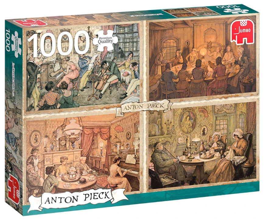 Jumbo Puzzle Premium Anton Pieck Unterhaltung im Wohnzimmer