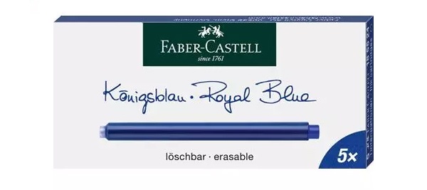 Faber Castell Großraum Tintenpatronen blau 5er, Standard