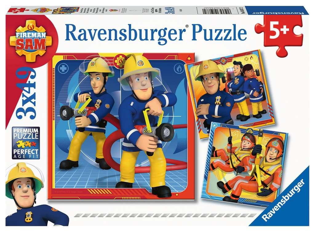 Ravensburger Puzzle Feuerwehrmann Sam Unser Held Sam 3x49