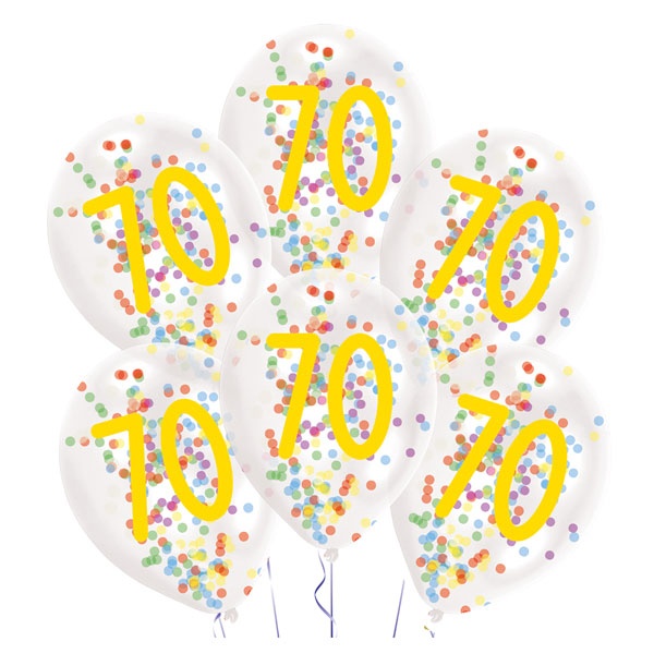 Ballons 70 Confetti Birthday