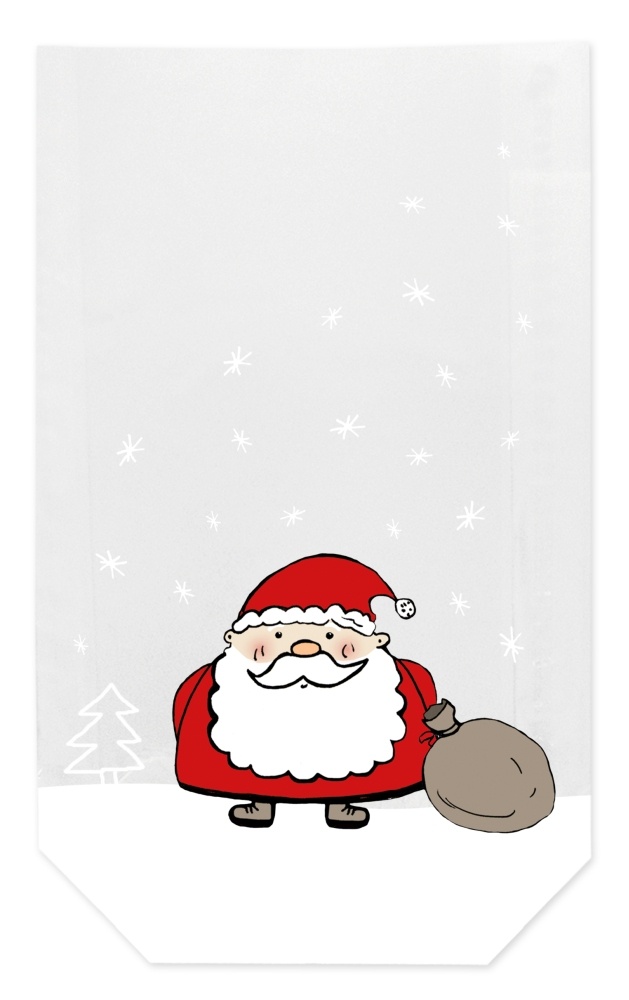 Klarsichtbeutel Weihnachten Weihnachtsmann 10 St 14,5x23,5cm