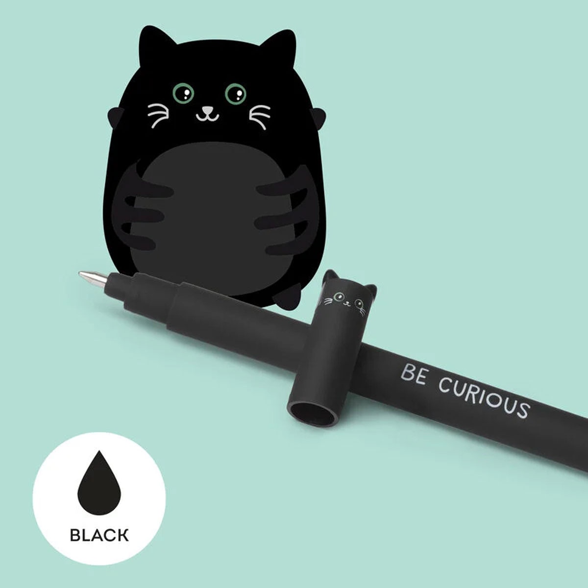 Löschbarer Gelstift - Erasable Pen Black Cat von Legami