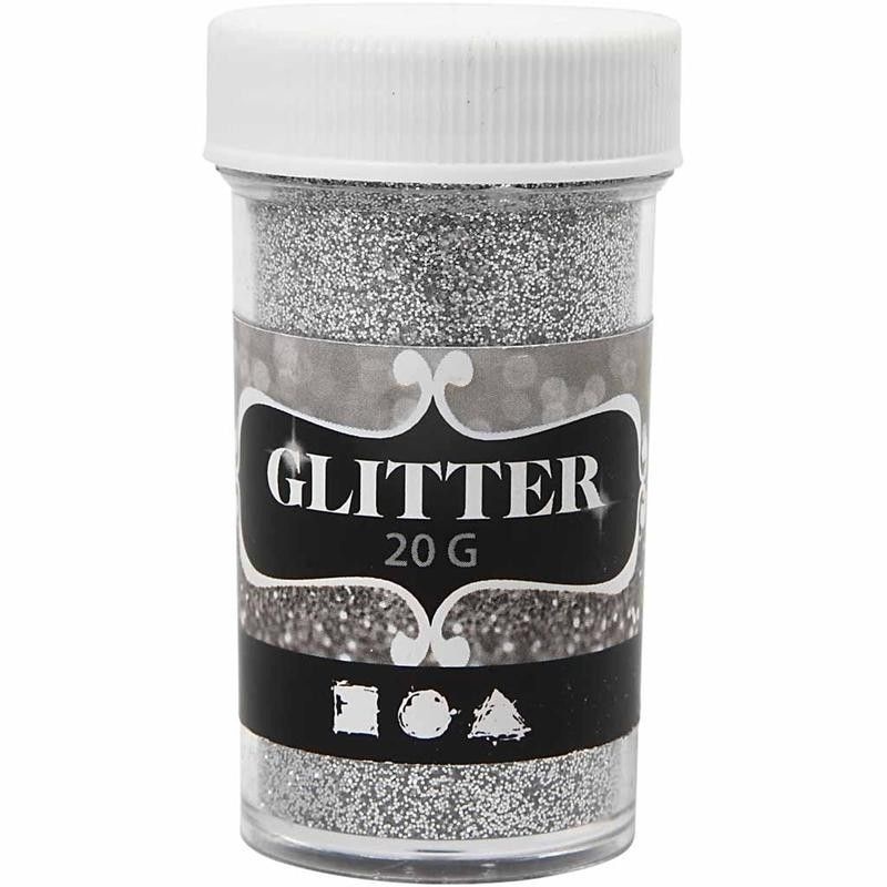 Bastelmaterial Glitter 20g silber
