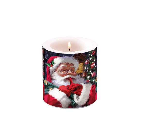 Kerze Weihnachtskerze Hush Hush Santa 9 cm