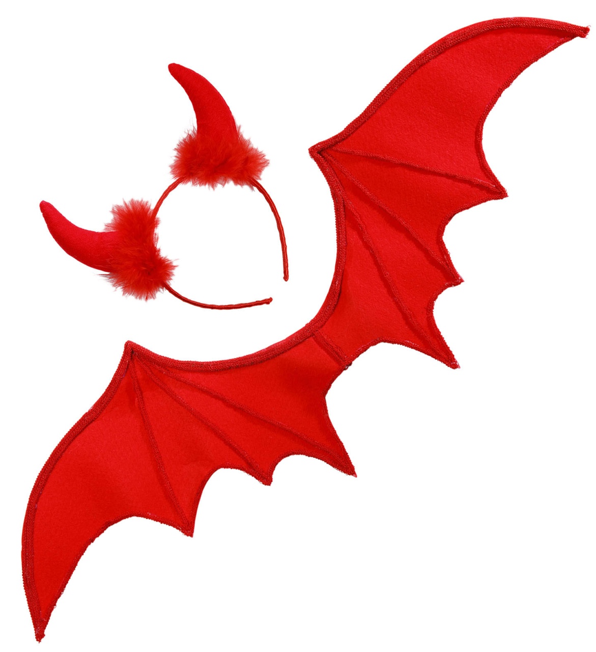 Kostüm Zubehör Teufel Set rot ( Flügel & Hörner )