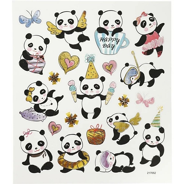 Bastelmaterial Sticker Pandas