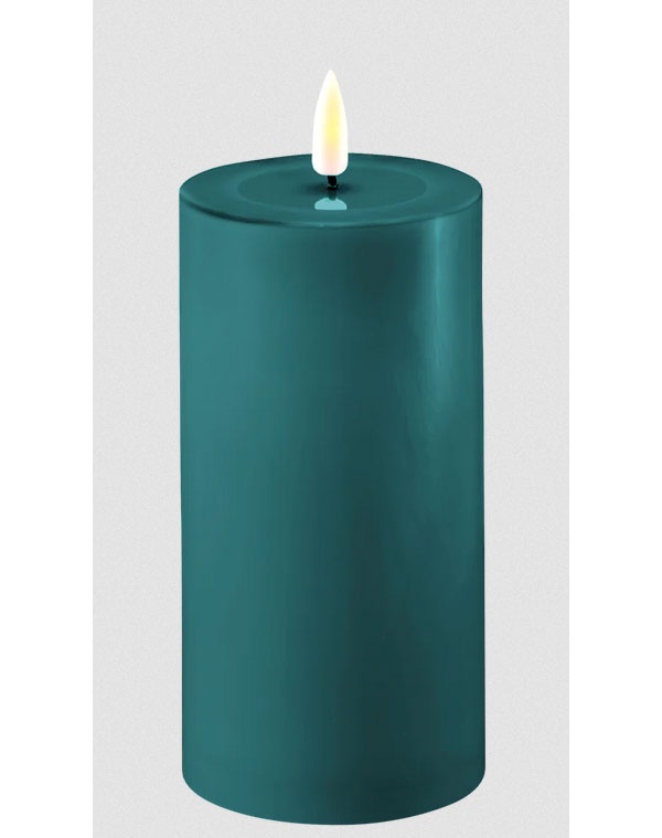 LED Kerze Jade Green Stumpenkerze 7,5x15 cm Deluxe Homeart