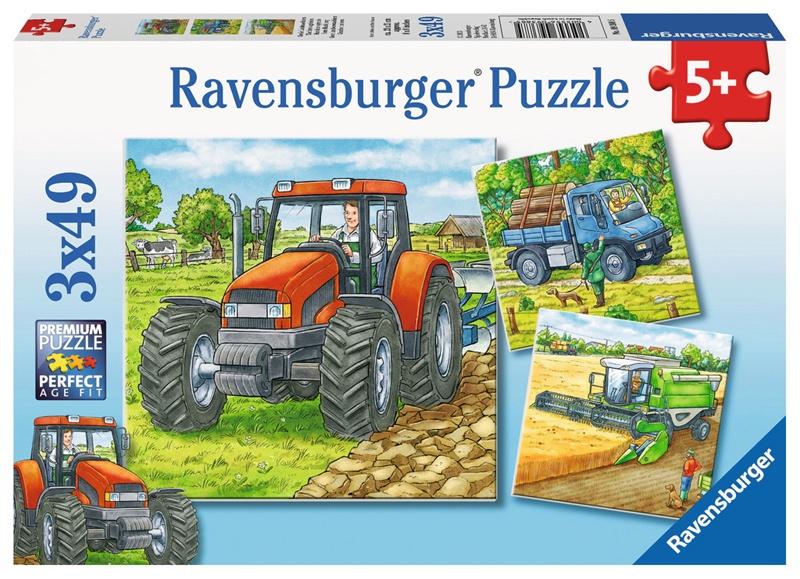 Ravensburger Puzzle Große Landmaschinen 3 x 49 Teile