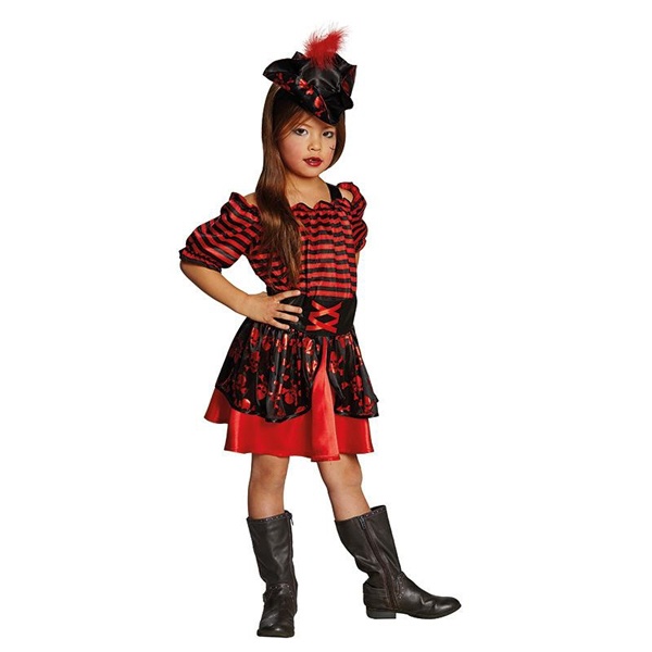 Kostüm Piratenkleid schwarz-rot 104