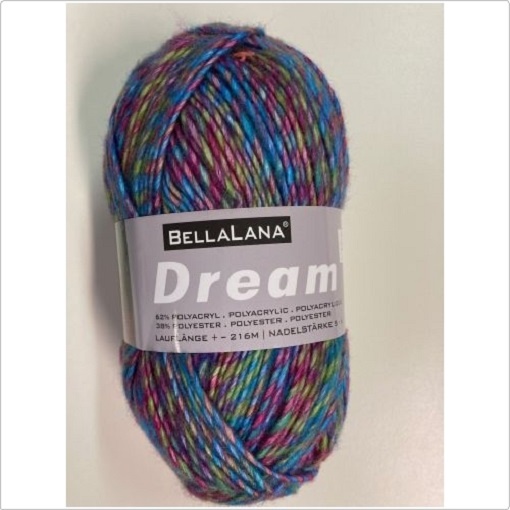 Bellalana Wolle Dream blau lila grün 100 g