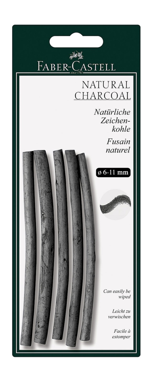 Faber-Castell Zeichenkohle natürlich Pitt 6-11mm 6er