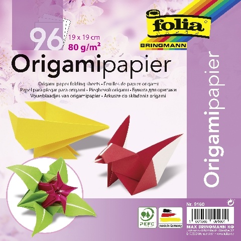 Folia Faltblätter aus Origamipapier 96 Blatt 19 x 19 cm