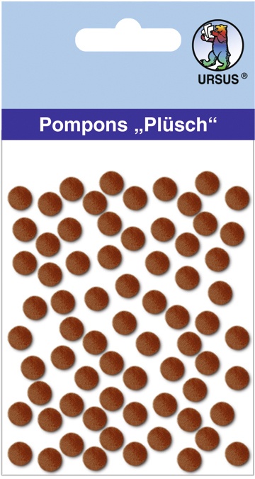 Pompons Plüsch Ø 7mm braun