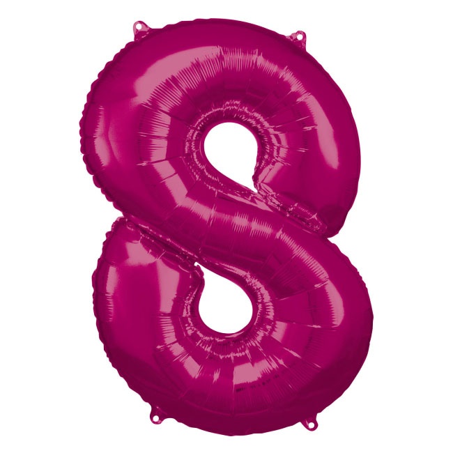Folienballon Zahl 8 pink
