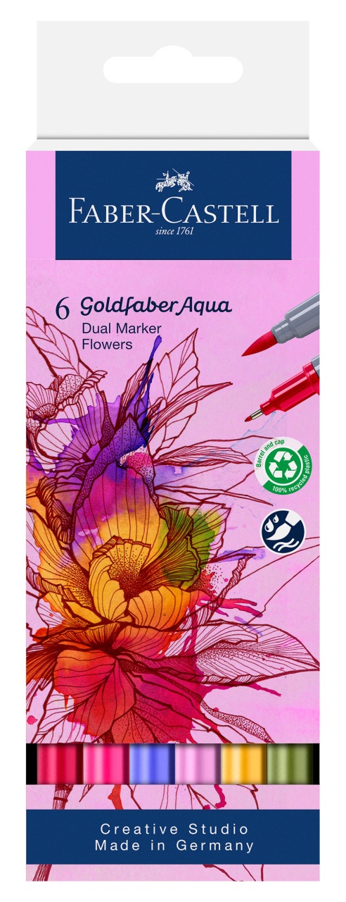 Faber-Castell Goldfaber Aqua Dual Marker Blumen 6er Etui