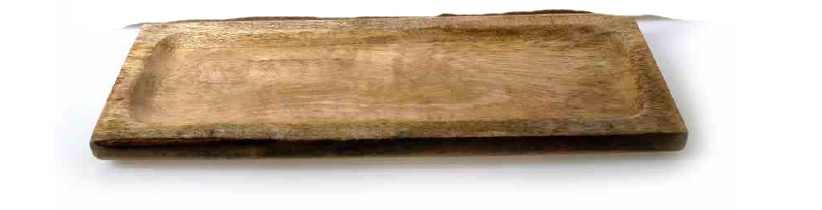 Deko Tablett rechteckig Mangoholz 13 x 2 x 34 cm