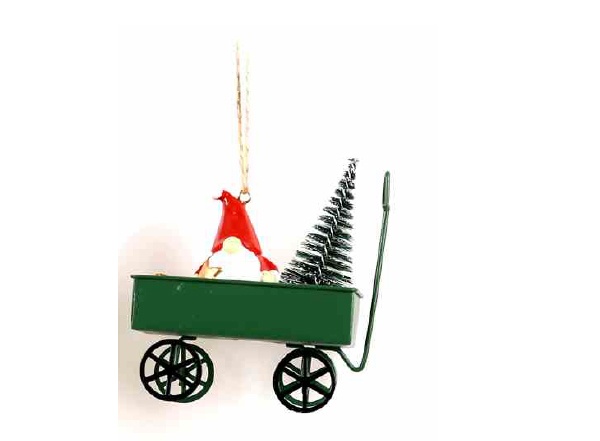 Deko Weihnachten Anhänger Santa grün Metall