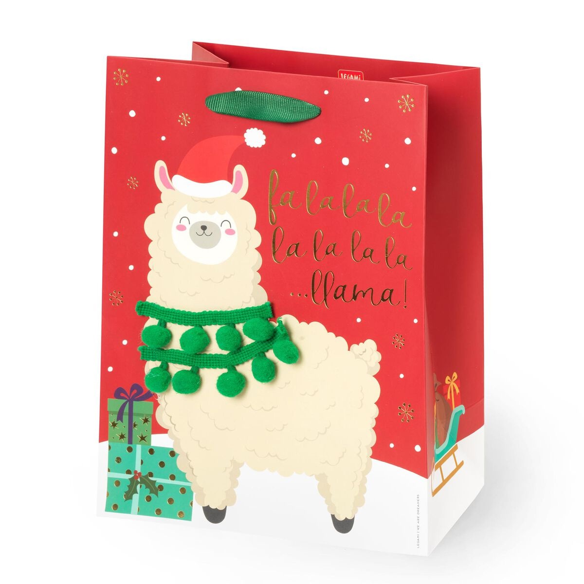 Weihnachtliche Geschenktüte - Lama Medium von Legami