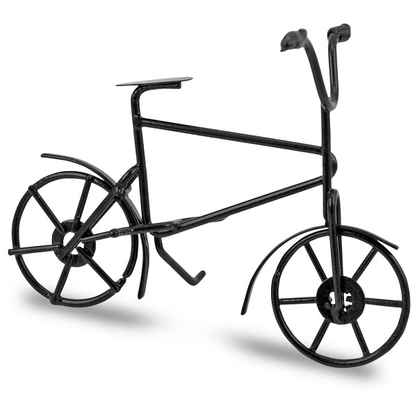 Bastelmaterial Deko Metall-Fahrrad schwarz 10 x 6 cm