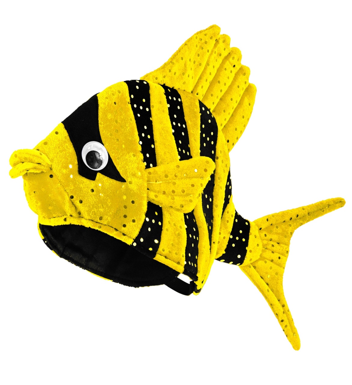 Kostüm-Zubehör Tropenfisch-Hut gelb/schwarz