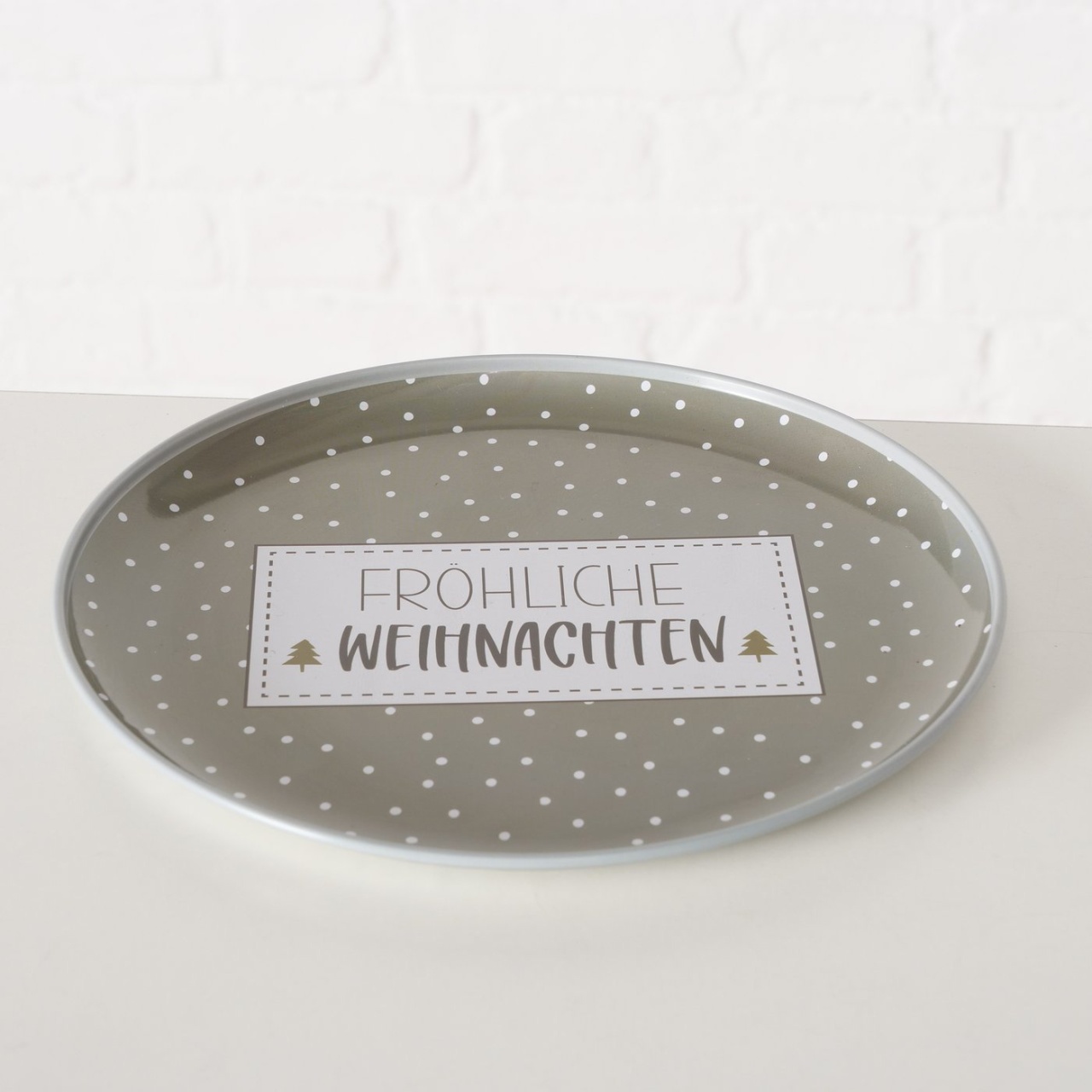 Deko Dekoteller Metall Fröhliche Weihnachten D: ca. 20 cm