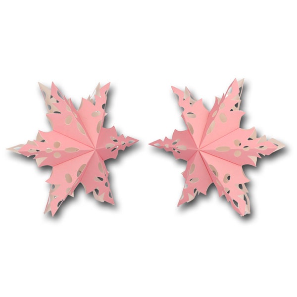 2 3D Schneeflocke pink