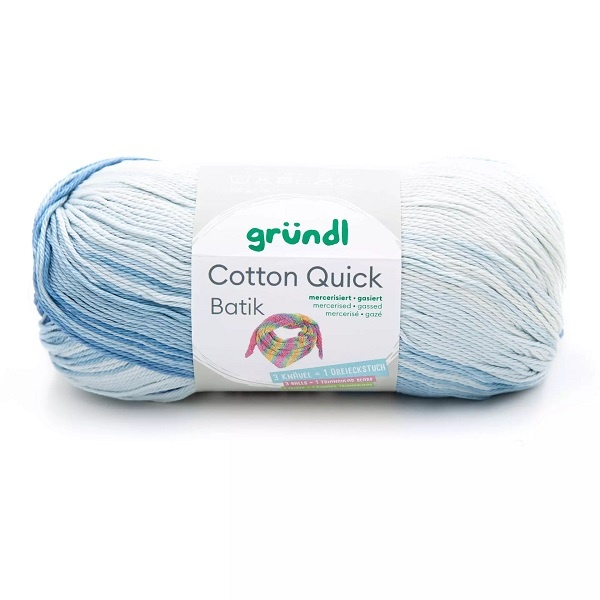 Gründl Wolle Cotton Quick Batik 100 g hellblau mittelblau