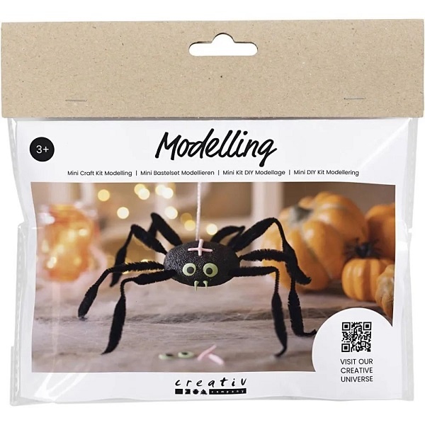 Mini Kreativ Set Modellieren Spinnen schwarz
