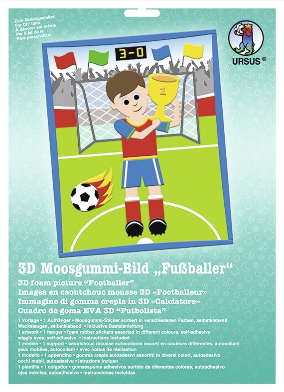 Bastelmappe Moosgummi-Bild 3D Fußballer