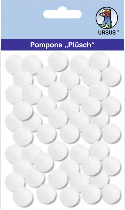 Pompons Plüsch Ø 15 mm weiss